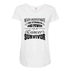 never underestimate the strength and power of a cancer survivor Maternity Scoop Neck T-shirt