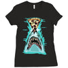 pizza shark graphic Ladies Fitted T-Shirt