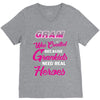 Gram Was Created Because Need Real Heroes V-Neck Tee