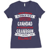 Super Cool Grandad Of A Freaking Awesome Grandson Ladies Fitted T-Shirt