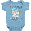 unicorns are born in february cute unicorn Baby Bodysuit