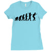 evolution of table tennis or ping pong mens black t shirt top Ladies Fitted T-Shirt