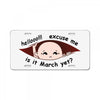 March Peeking Out Asian Baby Boy License Plate