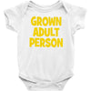 grown adult person Baby Bodysuit