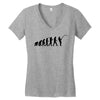 evolution of a fisherman angler mens fishing t shirt Women's V-Neck T-Shirt