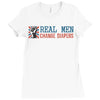 real maen change diaper Ladies Fitted T-Shirt