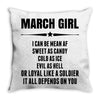 Super March Girl Throw Pillow