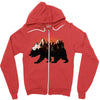 Bear Adventure With Roses Zipper Hoodie