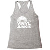 vinyl junkie white logo Racerback Tank