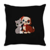 nice cat and dog Throw Pillow