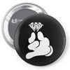 cartoon hands holding diamond Pin-back button
