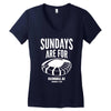 sundays are for football foot ball Women's V-Neck T-Shirt