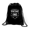 original parts vintage established 1962 perfectly aged Drawstring Bags