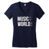 music on world off Women's V-Neck T-Shirt