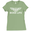 boss life hip hop music rick ross maybach cool dope mens tshirt black Ladies Fitted T-Shirt