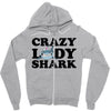 crazy lady shark Zipper Hoodie