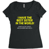 best sister crazy scarry Women's Triblend Scoop T-shirt