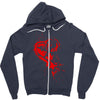 heartless splatter Zipper Hoodie