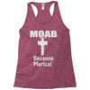 moab military mother of all bombs Racerback Tank