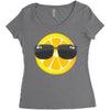 Lemon with Glasses Women's Triblend Scoop T-shirt
