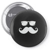 hipster glasses and moustache Pin-back button