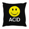 acid house smiley face 90's rave club hardcore party Throw Pillow