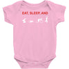 eat, sleep &amp; train triathlon sports, gym, athletic Baby Onesie