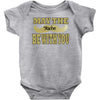 funny black mustache may the stache be with you Baby Onesie
