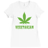 Vegetarian Pot Leaf Ladies Fitted T-Shirt