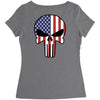 skull u.s.a. back Women's Triblend Scoop T-shirt