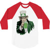 st patricks day  uncle sam 3/4 Sleeve Shirt