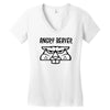 angry beaver Women's V-Neck T-Shirt