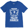 Never Underestimate Old Man Who Was Born March V-Neck Tee