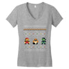 super mario chistmas Women's V-Neck T-Shirt