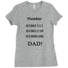 number one dad funny t shirt binary nerd geek tee s 3xl Ladies Fitted T-Shirt
