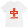 nude beach   lifeguard V-Neck Tee