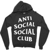 anti social social club White logo Zipper Hoodie