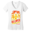 crazy halloween pit lady Women's V-Neck T-Shirt