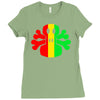 rasta skull and crossbones Ladies Fitted T-Shirt