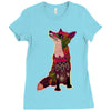 floral fox Ladies Fitted T-Shirt