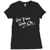get your geek on white type tee Ladies Fitted T-Shirt