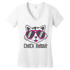 CHECK MEOWT CAT Women's V-Neck T-Shirt
