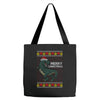 ugly dinosaur merry christmas Tote Bags