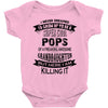 Super Cool Pops Of A Freaking Awesome Granddaughter Baby Onesie