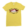 August Peeking Out Baby Girl Ladies Fitted T-Shirt