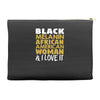 melanin african american woman Accessory Pouches