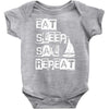 eat sleep sail repeat Baby Onesie
