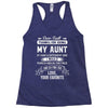 Dear Aunt, Thanks For Being My Aunt, Love, Your Favorite Racerback Tank
