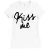 kiss me Ladies Fitted T-Shirt