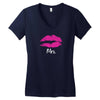 Mrs with heart dot (Mr and Mrs set) Women's V-Neck T-Shirt